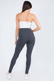 Full Length Peach Skin Soft Leggings - Charcoal