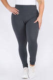 Full Length Peach Skin Soft Leggings - Charcoal